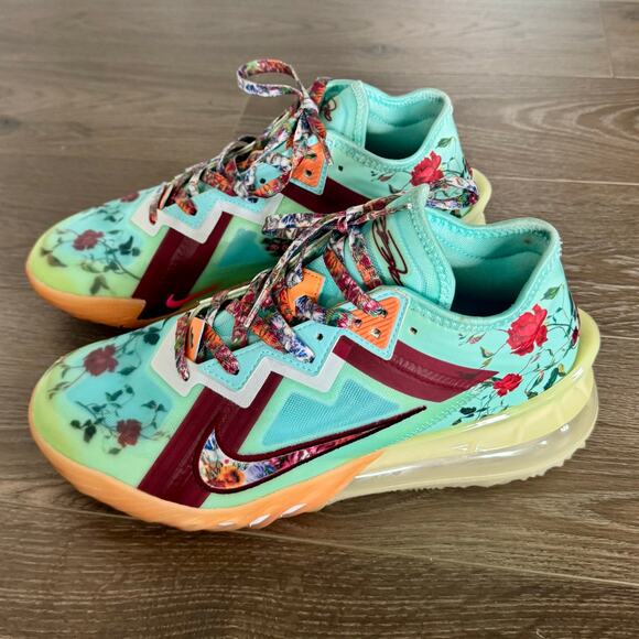 Nike Other - Nike x Mimi Plange LeBron 18 Low "Daughters" Sneakers Roses Teal Mens Sz 8.5